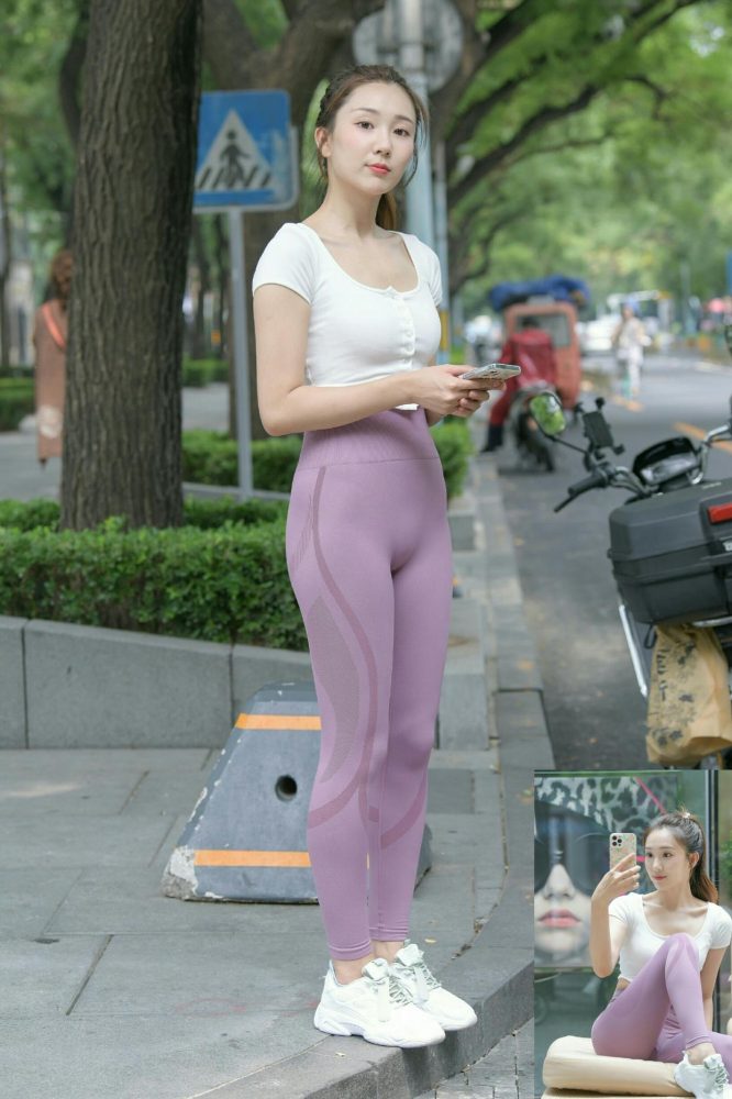 图片[5]-香芋色瑜伽裤高马尾漂亮女孩J2206 545P1V-19.1GB-靓街拍