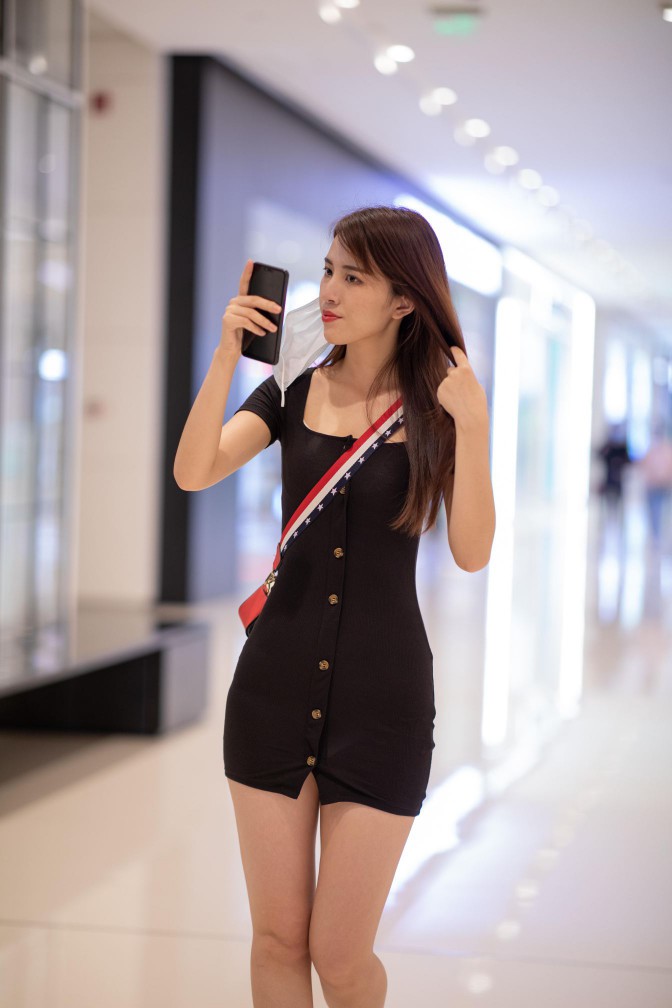 图片[3]-逛商场的黑色包臀裙美丽女孩【385P】00050-靓街拍