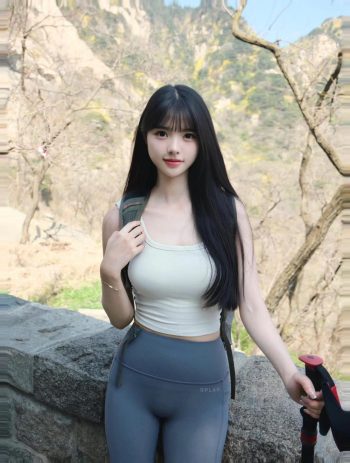 图片[9]-爱爬山的瑜伽裤MM，太甜美了！~-靓街拍