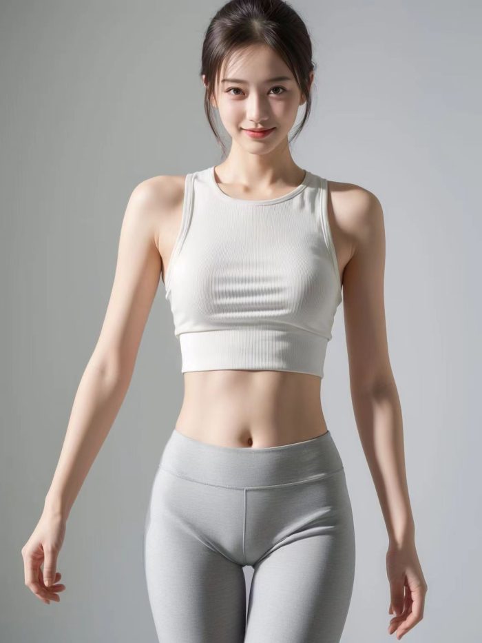 AI瑜伽裤清纯妹子系列图-靓街拍
