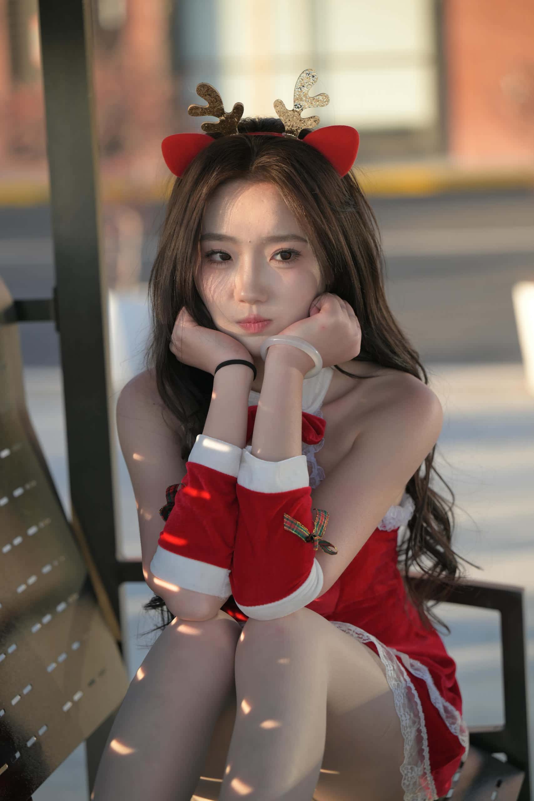 图片[1]-圣诞美眉【1096P】J8264-靓街拍